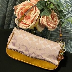 RARE 2005 Pink Vintage Y2K Coach Signature Demi Jacquard Shoulder Bag